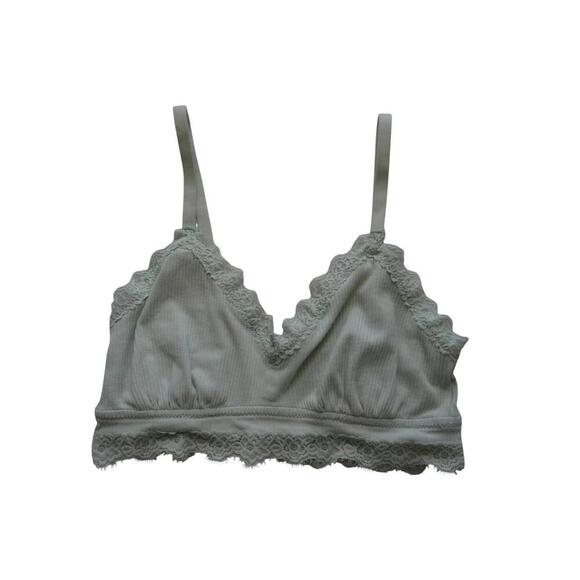 Chic Lace-Trim Bralette - Soft Mint Green - Picture 3 of 6